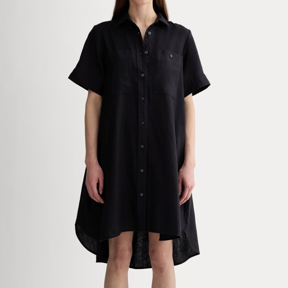 NWT Everlane The Daytripper Dress in Linen in Black - XS